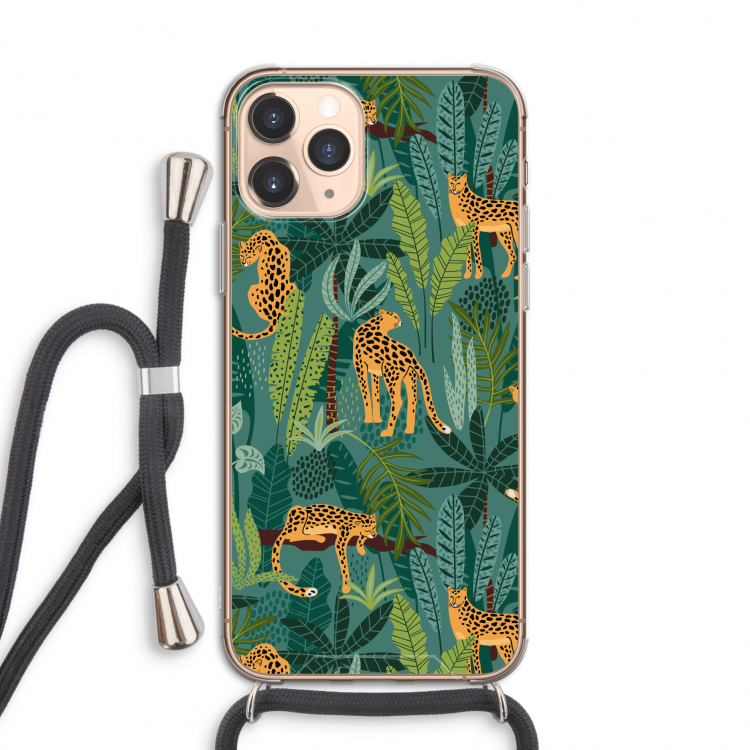 Luipaard 2: iPhone 11 Pro Transparant Hoesje met koord