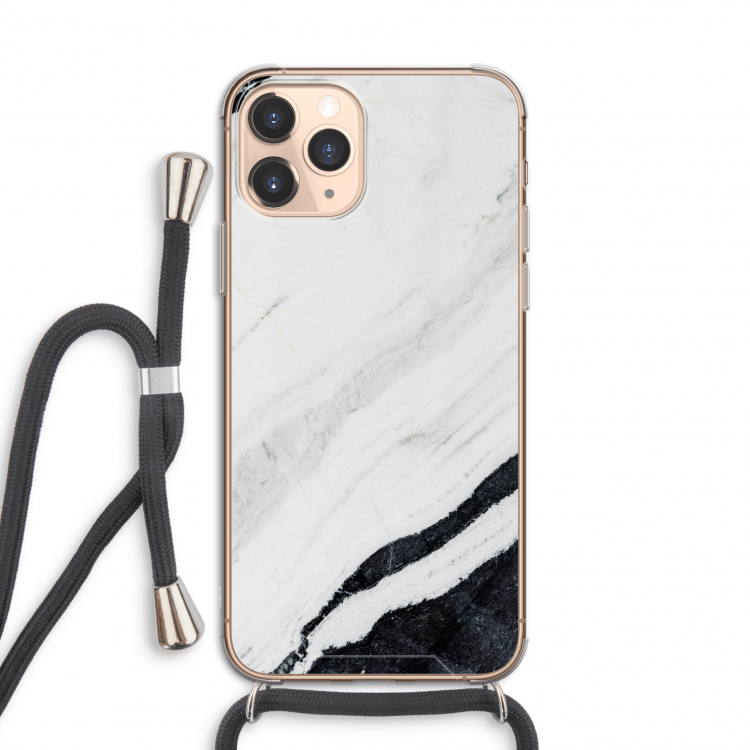 Elegante marmer: iPhone 11 Pro Transparant Hoesje met koord