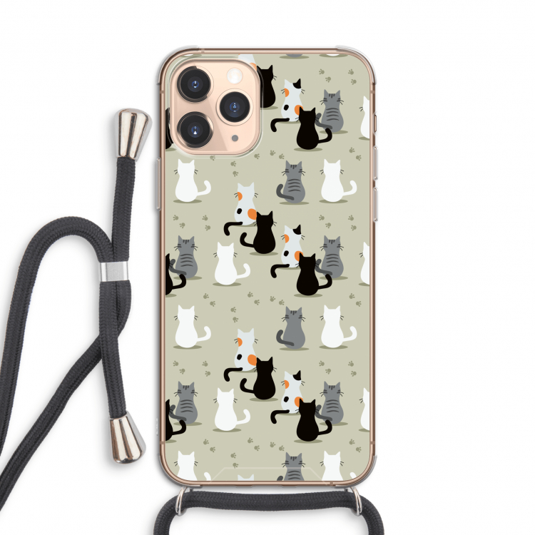 Katten: iPhone 11 Pro Transparant Hoesje met koord