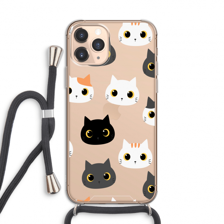 Katten: iPhone 11 Pro Transparant Hoesje met koord