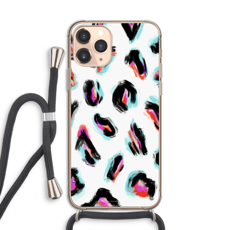 Cheetah color: iPhone 11 Pro Transparant Hoesje met koord