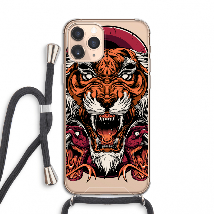 Tiger and Rattlesnakes: iPhone 11 Pro Transparant Hoesje met koord