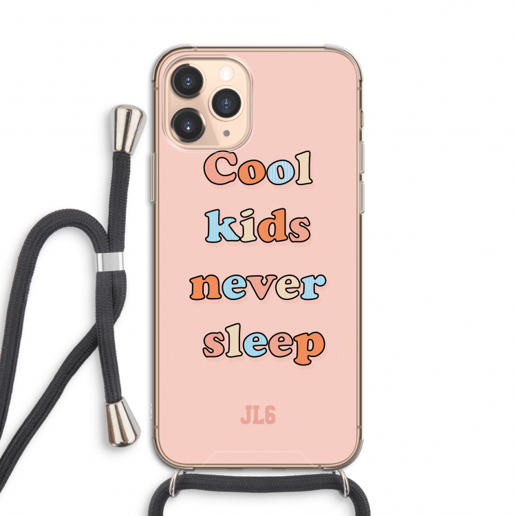 Cool Kids Never Sleep: iPhone 11 Pro Transparant Hoesje met koord