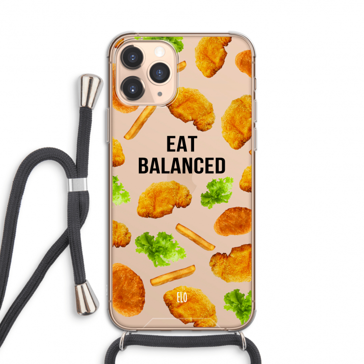 Eat Balanced: iPhone 11 Pro Transparant Hoesje met koord