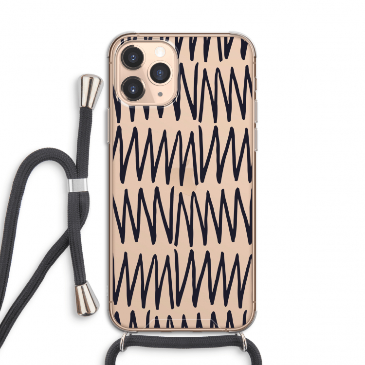 Marrakech Zigzag: iPhone 11 Pro Transparant Hoesje met koord