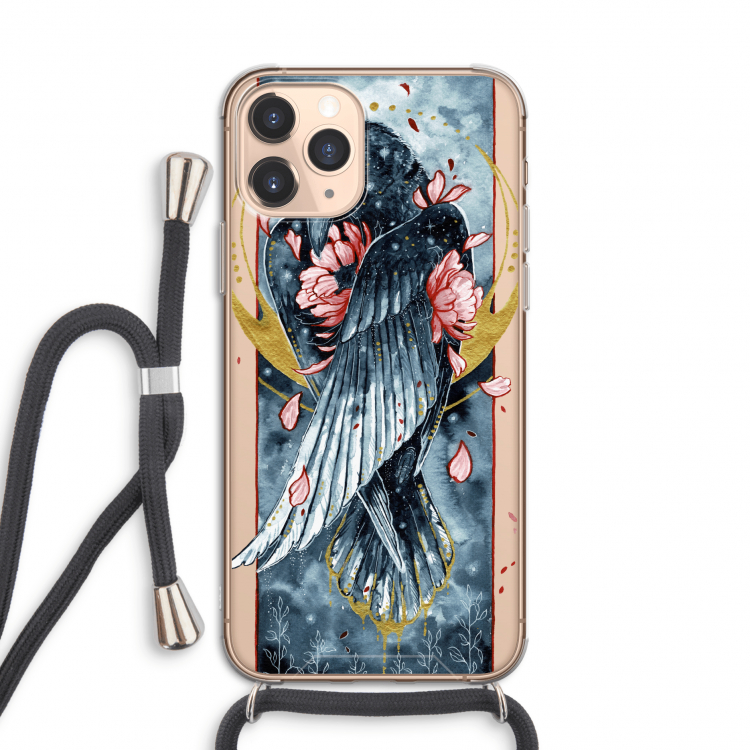 Golden Raven: iPhone 11 Pro Transparant Hoesje met koord