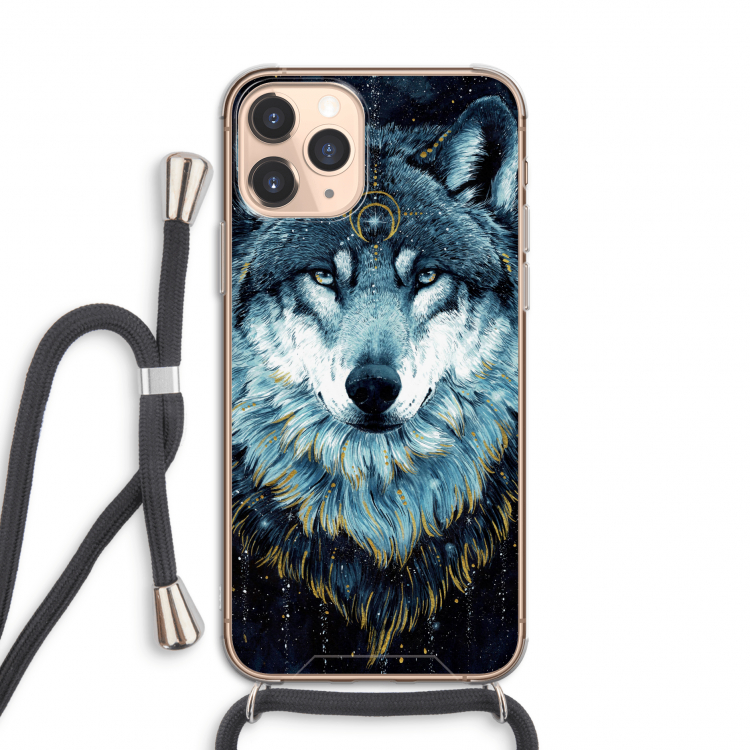 Darkness Wolf: iPhone 11 Pro Transparant Hoesje met koord