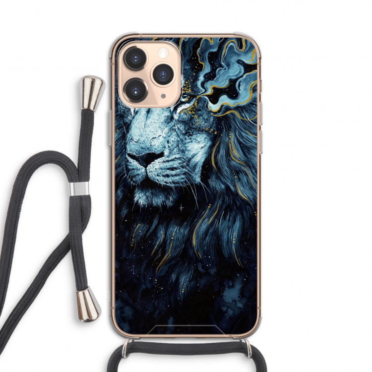 Darkness Lion: iPhone 11 Pro Transparant Hoesje met koord
