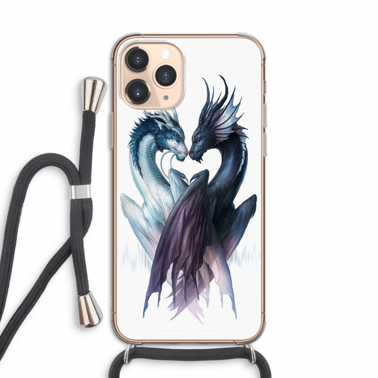 Yin Yang Dragons: iPhone 11 Pro Transparant Hoesje met koord