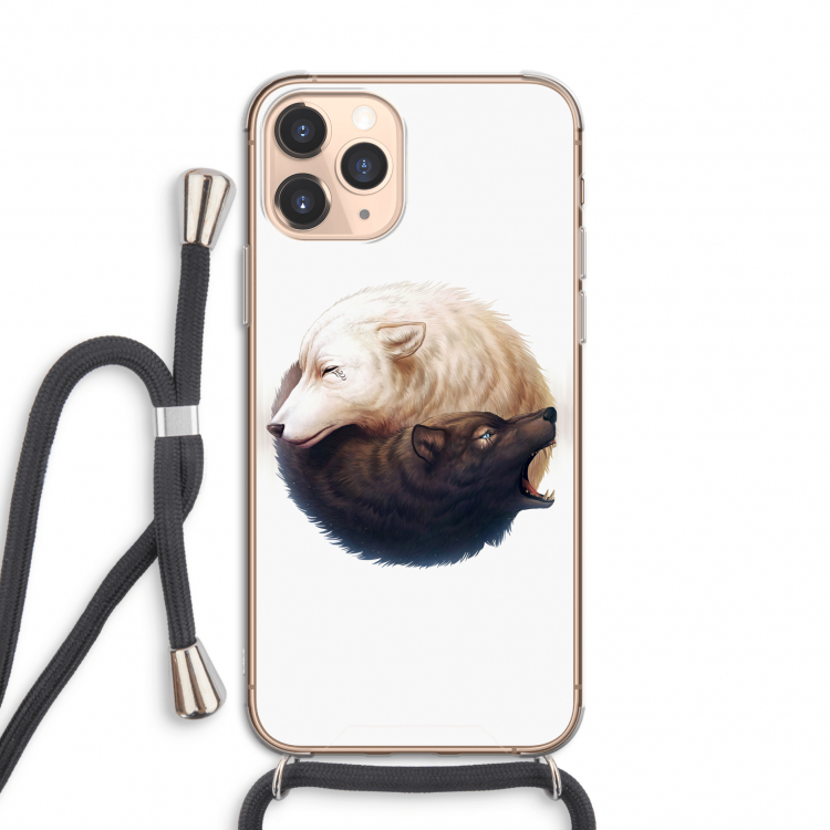 Yin Yang Wolves: iPhone 11 Pro Transparant Hoesje met koord