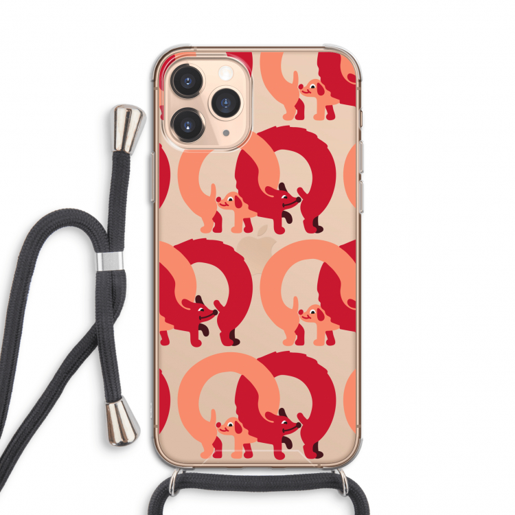 Dogs: iPhone 11 Pro Transparant Hoesje met koord