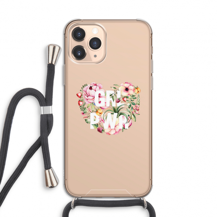 GRL PWR Flower: iPhone 11 Pro Transparant Hoesje met koord