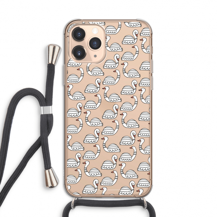 Zwanen: iPhone 11 Pro Transparant Hoesje met koord
