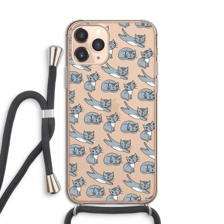 Poezen: iPhone 11 Pro Transparant Hoesje met koord