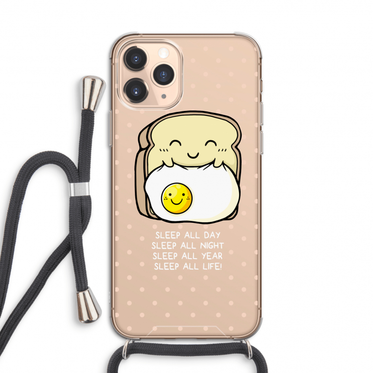Sleep All Day: iPhone 11 Pro Transparant Hoesje met koord