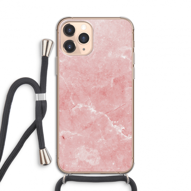 Roze marmer: iPhone 11 Pro Transparant Hoesje met koord