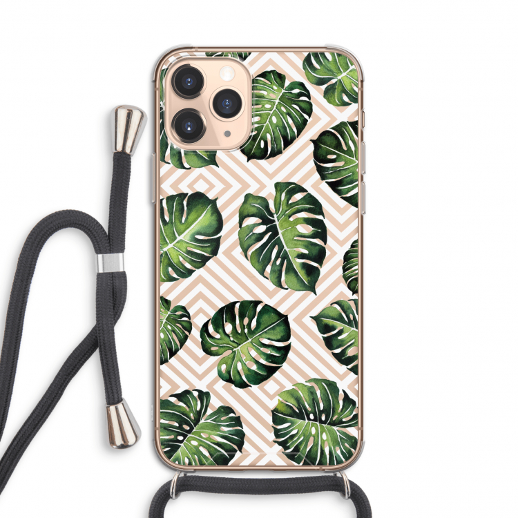 Geometrische jungle: iPhone 11 Pro Transparant Hoesje met koord