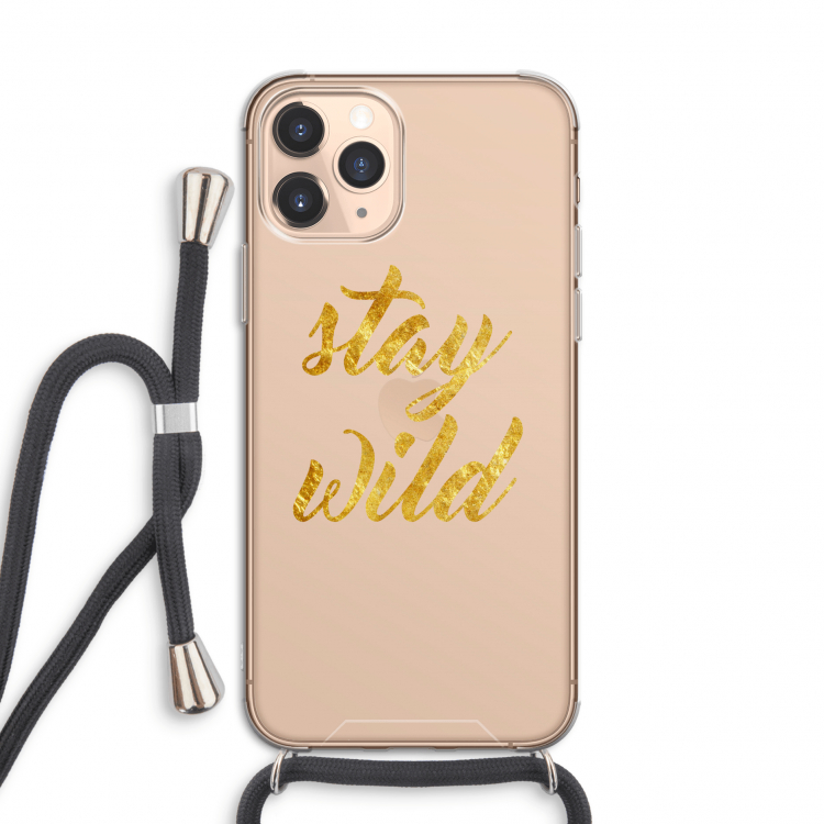 Stay wild: iPhone 11 Pro Transparant Hoesje met koord