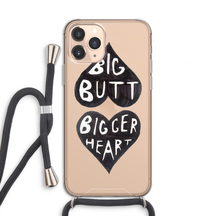 Big butt bigger heart: iPhone 11 Pro Transparant Hoesje met koord