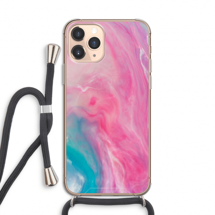 Roze explosie: iPhone 11 Pro Transparant Hoesje met koord