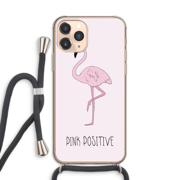Pink positive: iPhone 11 Pro Transparant Hoesje met koord