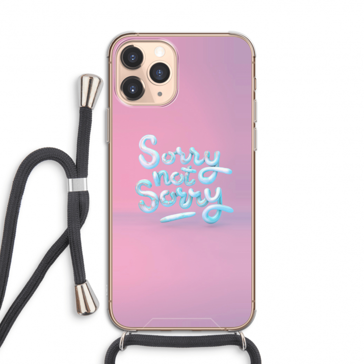 Sorry not sorry: iPhone 11 Pro Transparant Hoesje met koord