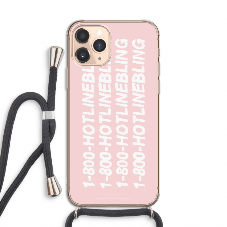 Hotline bling pink: iPhone 11 Pro Transparant Hoesje met koord
