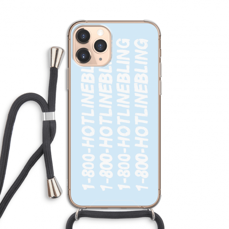 Hotline bling blue: iPhone 11 Pro Transparant Hoesje met koord