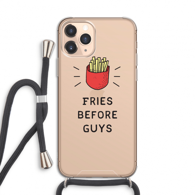 Fries before guys: iPhone 11 Pro Transparant Hoesje met koord