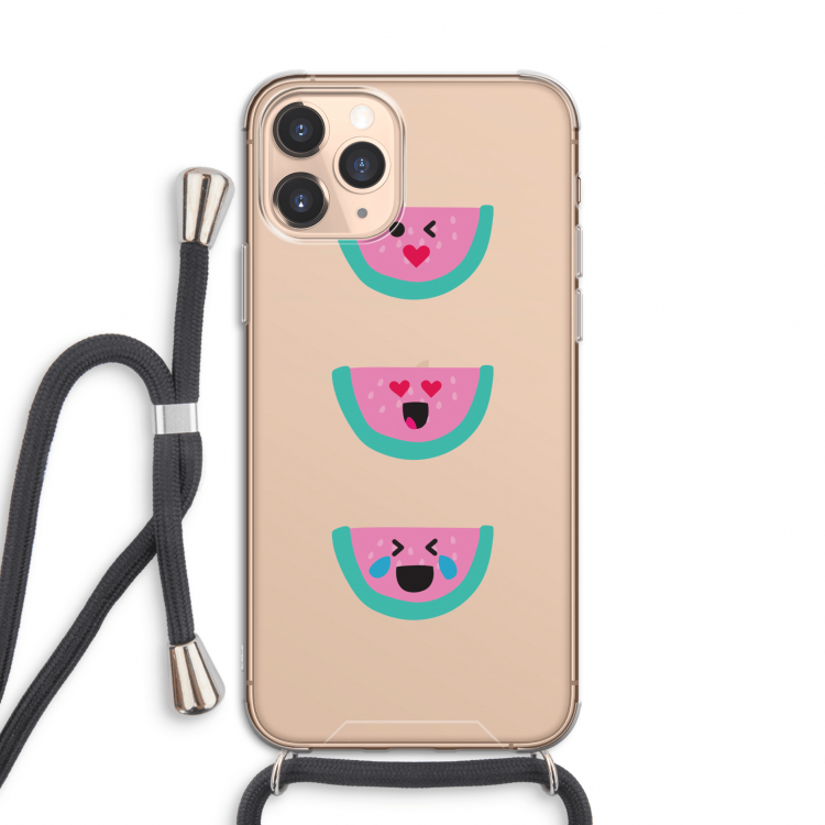 Smiley watermeloen: iPhone 11 Pro Transparant Hoesje met koord