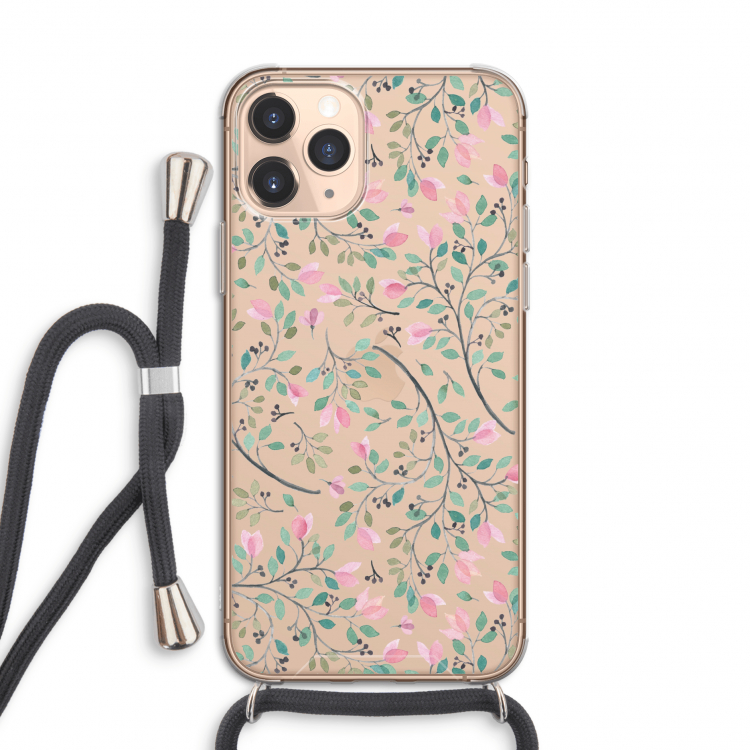 Sierlijke bloemen: iPhone 11 Pro Transparant Hoesje met koord