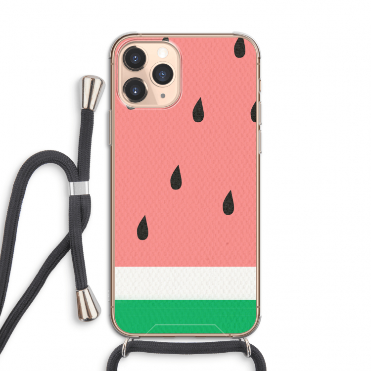 Watermeloen: iPhone 11 Pro Transparant Hoesje met koord