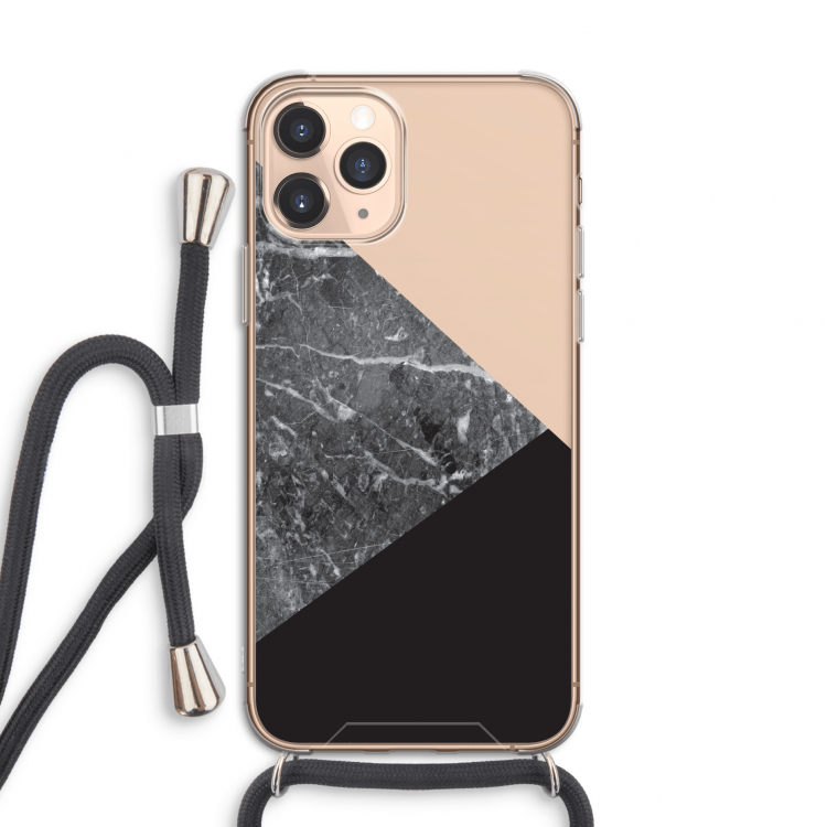Combinatie marmer: iPhone 11 Pro Transparant Hoesje met koord