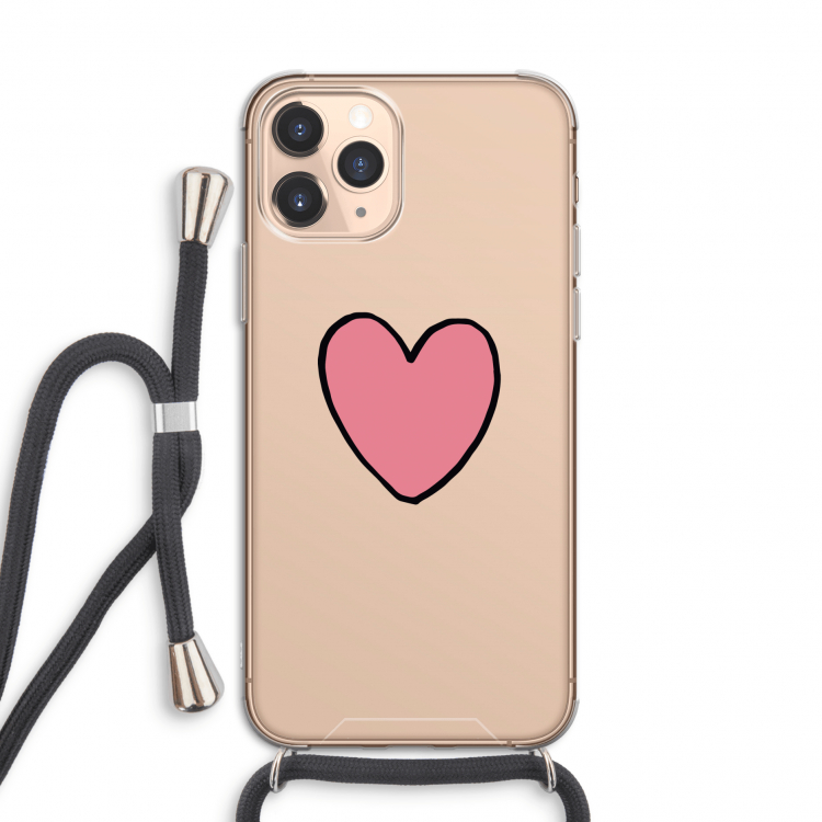 Hartje: iPhone 11 Pro Transparant Hoesje met koord