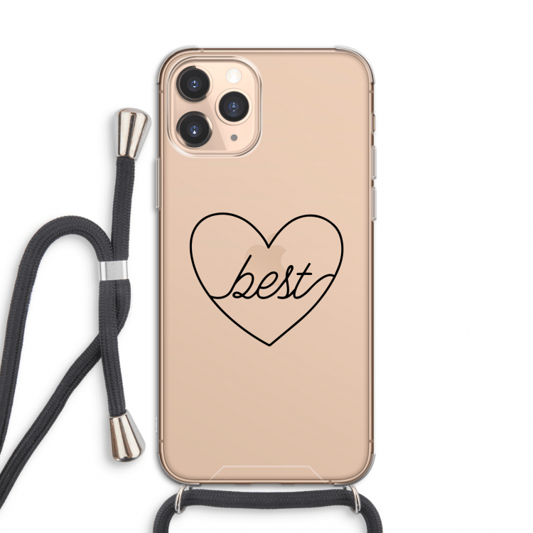 Best heart black: iPhone 11 Pro Transparant Hoesje met koord