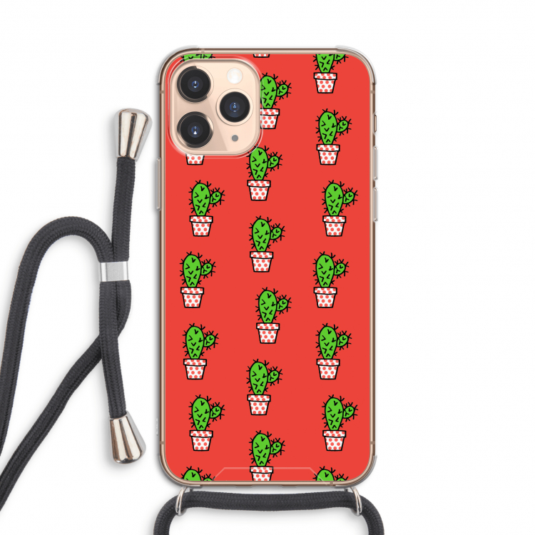 Mini cactus: iPhone 11 Pro Transparant Hoesje met koord
