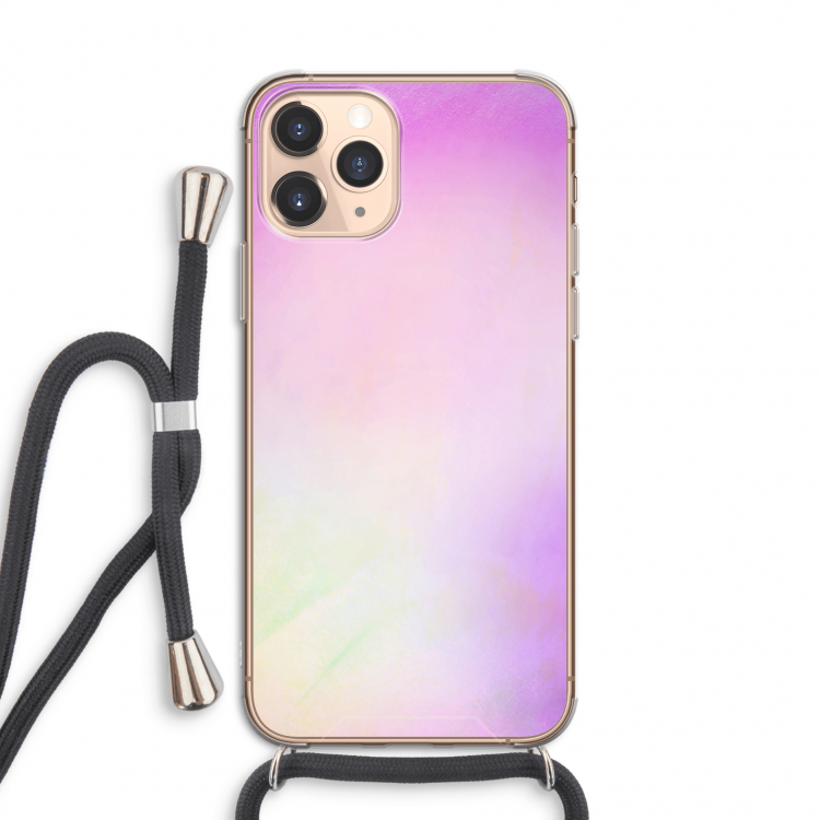 Flow mist pastel: iPhone 11 Pro Transparant Hoesje met koord