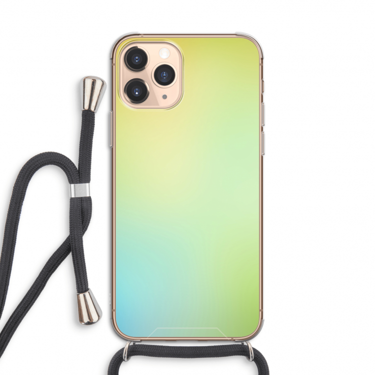 Minty mist pastel: iPhone 11 Pro Transparant Hoesje met koord