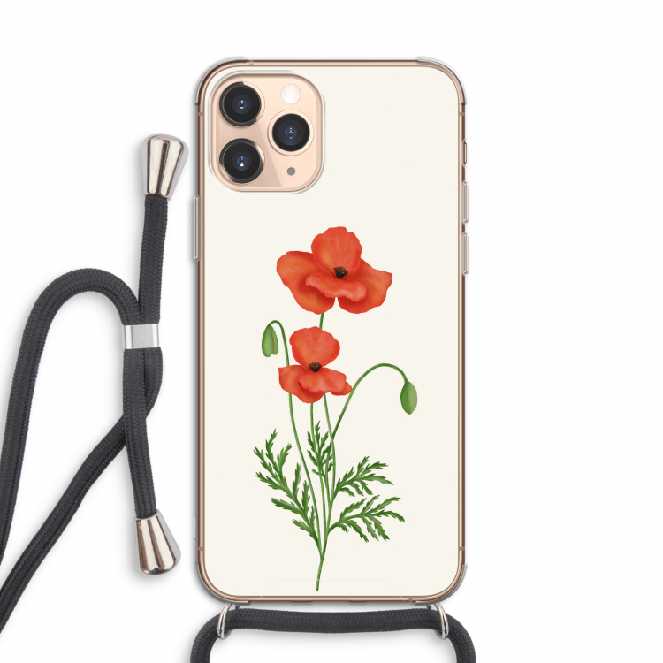 Red poppy: iPhone 11 Pro Transparant Hoesje met koord