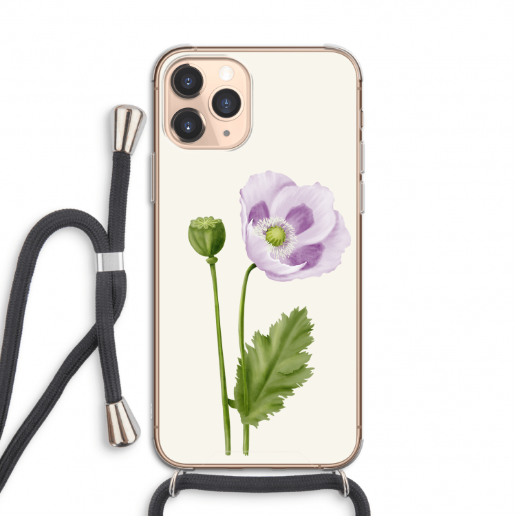 Purple poppy: iPhone 11 Pro Transparant Hoesje met koord