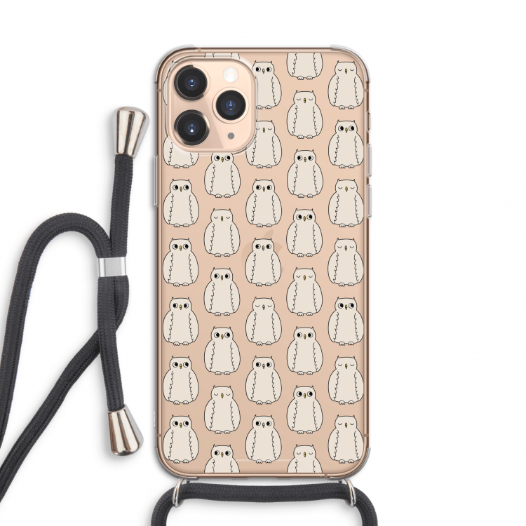 Uilen: iPhone 11 Pro Transparant Hoesje met koord
