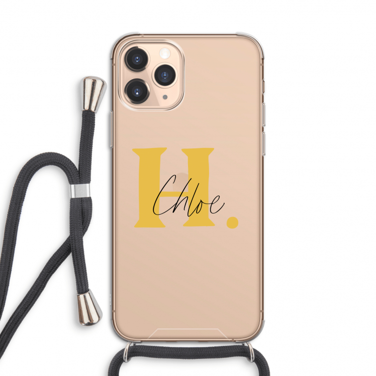 Amber Script: iPhone 11 Pro Transparant Hoesje met koord