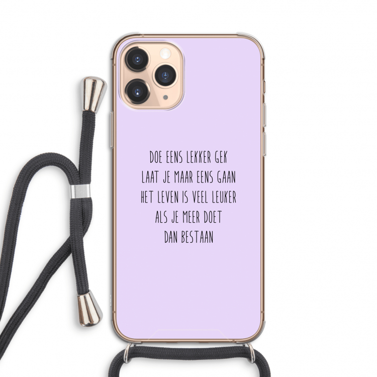 Gek: iPhone 11 Pro Transparant Hoesje met koord