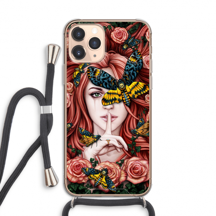 Lady Moth: iPhone 11 Pro Transparant Hoesje met koord