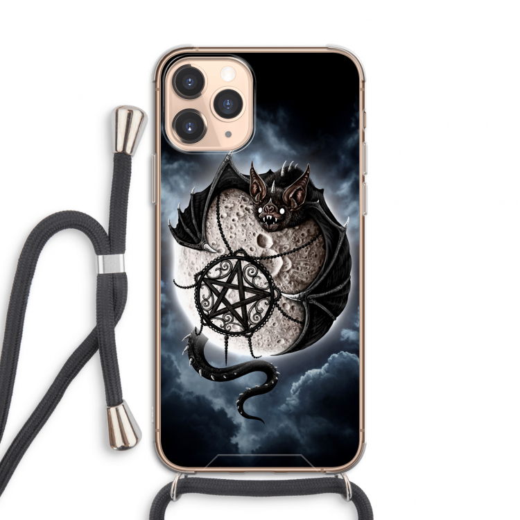 Volle maan: iPhone 11 Pro Transparant Hoesje met koord