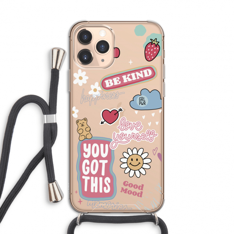 Positivity: iPhone 11 Pro Transparant Hoesje met koord