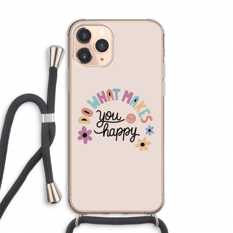 Happy days: iPhone 11 Pro Max Transparant Hoesje met koord