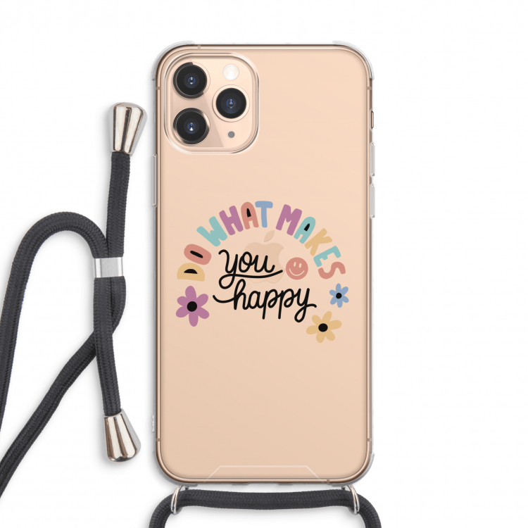 Happy days: iPhone 11 Pro Max Transparant Hoesje met koord