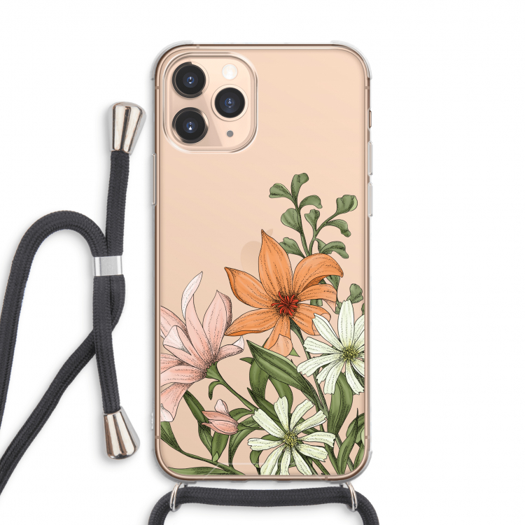 Floral bouquet: iPhone 11 Pro Max Transparant Hoesje met koord