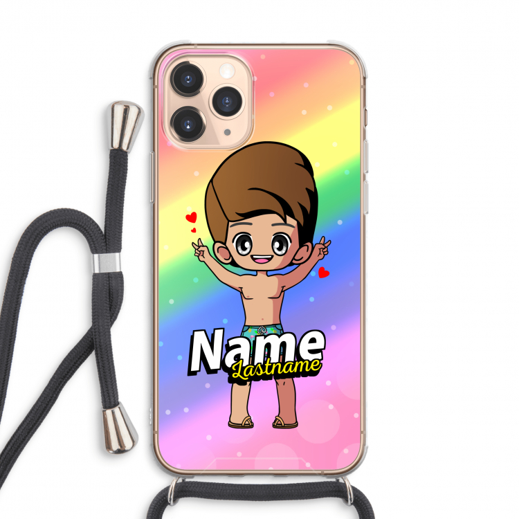 Chibi Maker man: iPhone 11 Pro Max Transparant Hoesje met koord